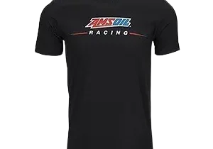 Black T-shirt with AMSOIL Racing logo.