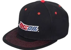 Black cap with AMSOIL logo and red accents.