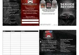 AMSOIL service record and maintenance guide.