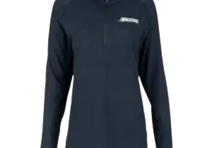 Black long-sleeve zip-up sports jacket.