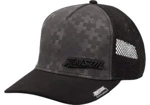 Black cap with textured front panel.