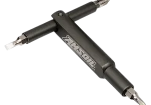 Multi-tool with interchangeable screwdriver bits.