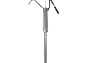 Metal walking cane with a curved handle.