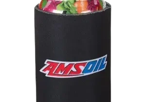 AMSOIL can cooler with colorful beverage inside.