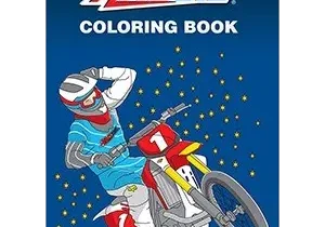 Motocross rider on AMSOIL coloring book cover.