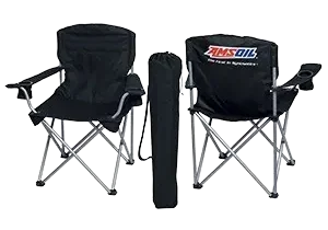 Two black folding chairs with carrying bag.