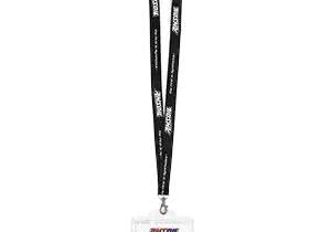 Black lanyard with attached ID badge.
