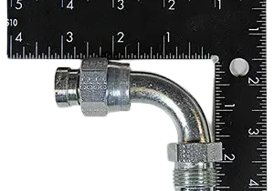Metal pipe fitting with measuring rulers.