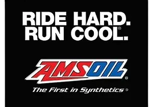 AMSOIL logo with slogan on black background.