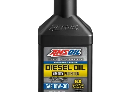 Diesel oil bottle with blue cap.