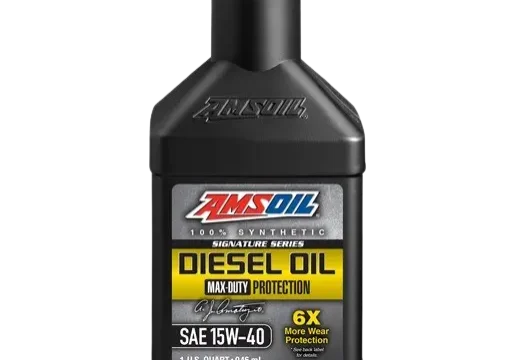 AMSOIL diesel oil bottle, black packaging.