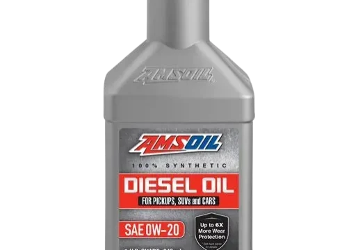 Synthetic diesel oil bottle, red cap.