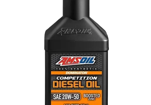 AMSOIL Dominator diesel oil bottle.