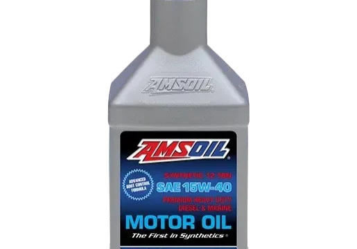 AMSOIL SAE 15W-40 synthetic motor oil.