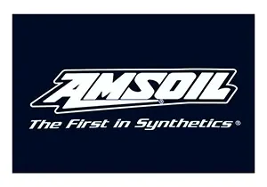 AMSOIL logo with slogan on dark background.