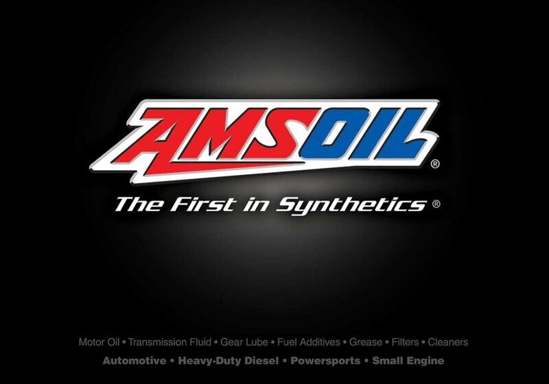 AMSOIL logo with tagline and product categories.