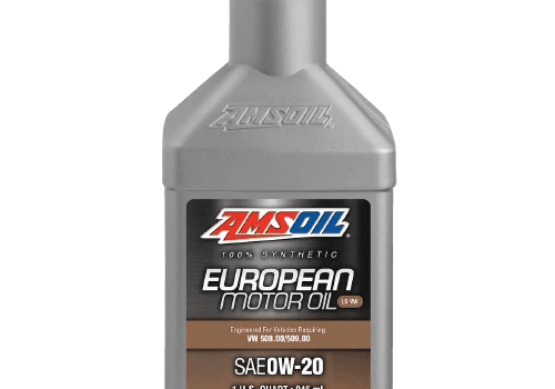 AMSOIL European Motor Oil bottle, SAE 0W-20.