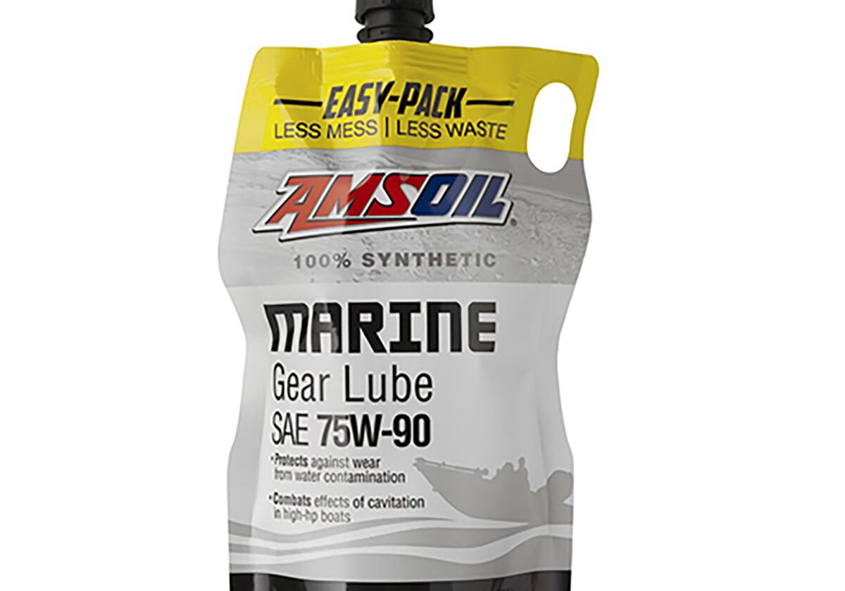 Marine gear lube pouch, AMSOIL brand.