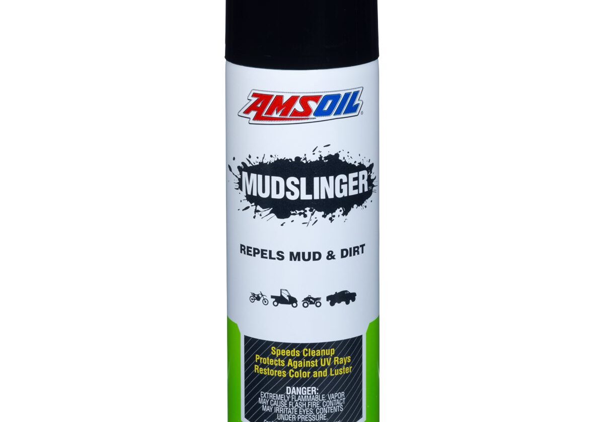 AMSOIL Mudslinger spray can repels mud.
