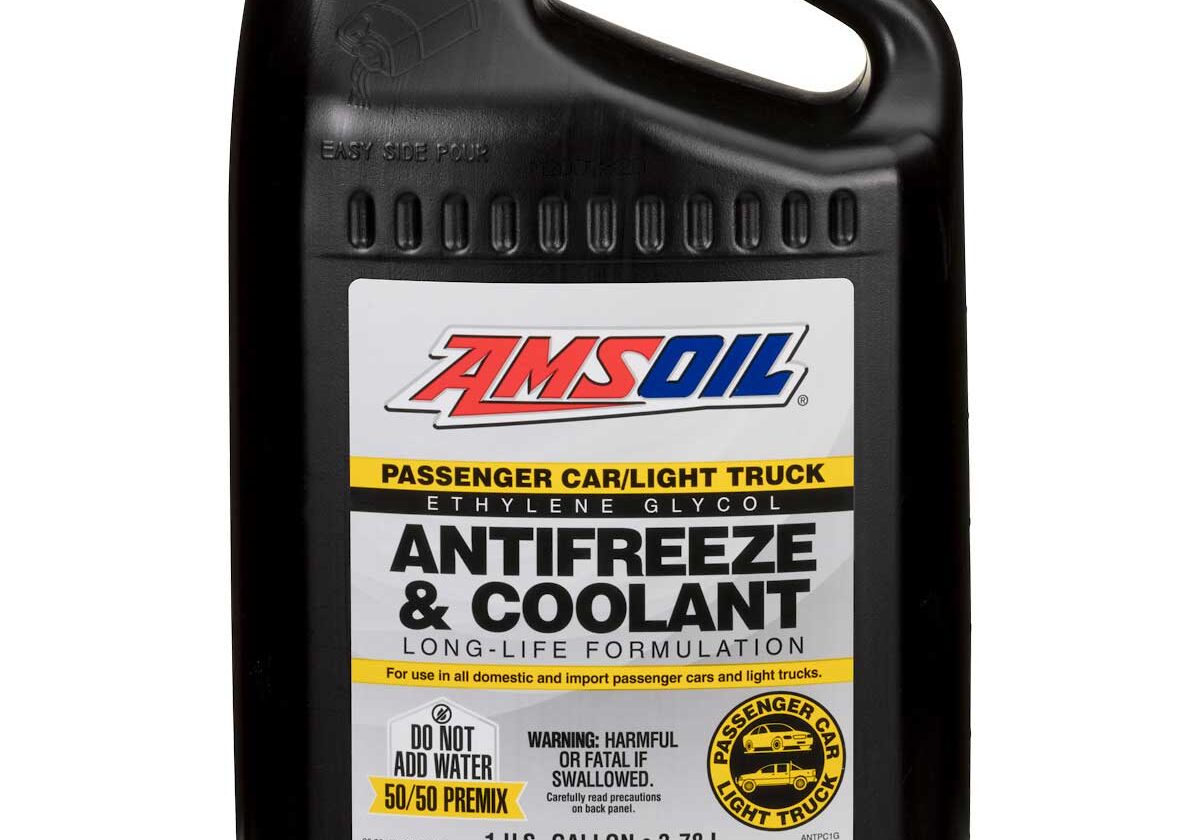 AMSOIL antifreeze coolant bottle, 1 gallon.