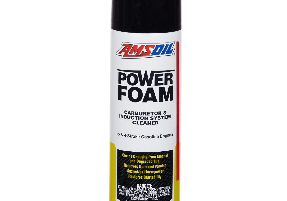 AMSOIL Power Foam cleaner spray can.
