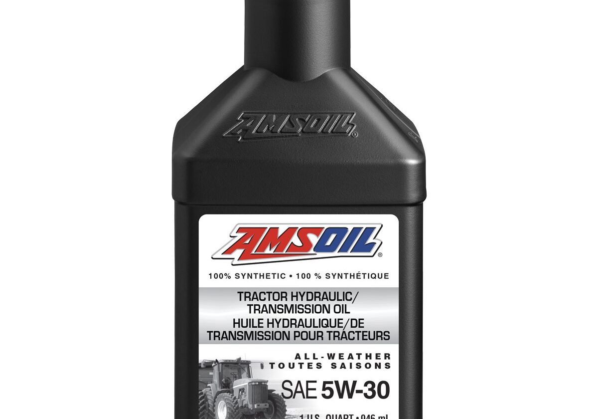 AMSOIL synthetic tractor oil bottle.