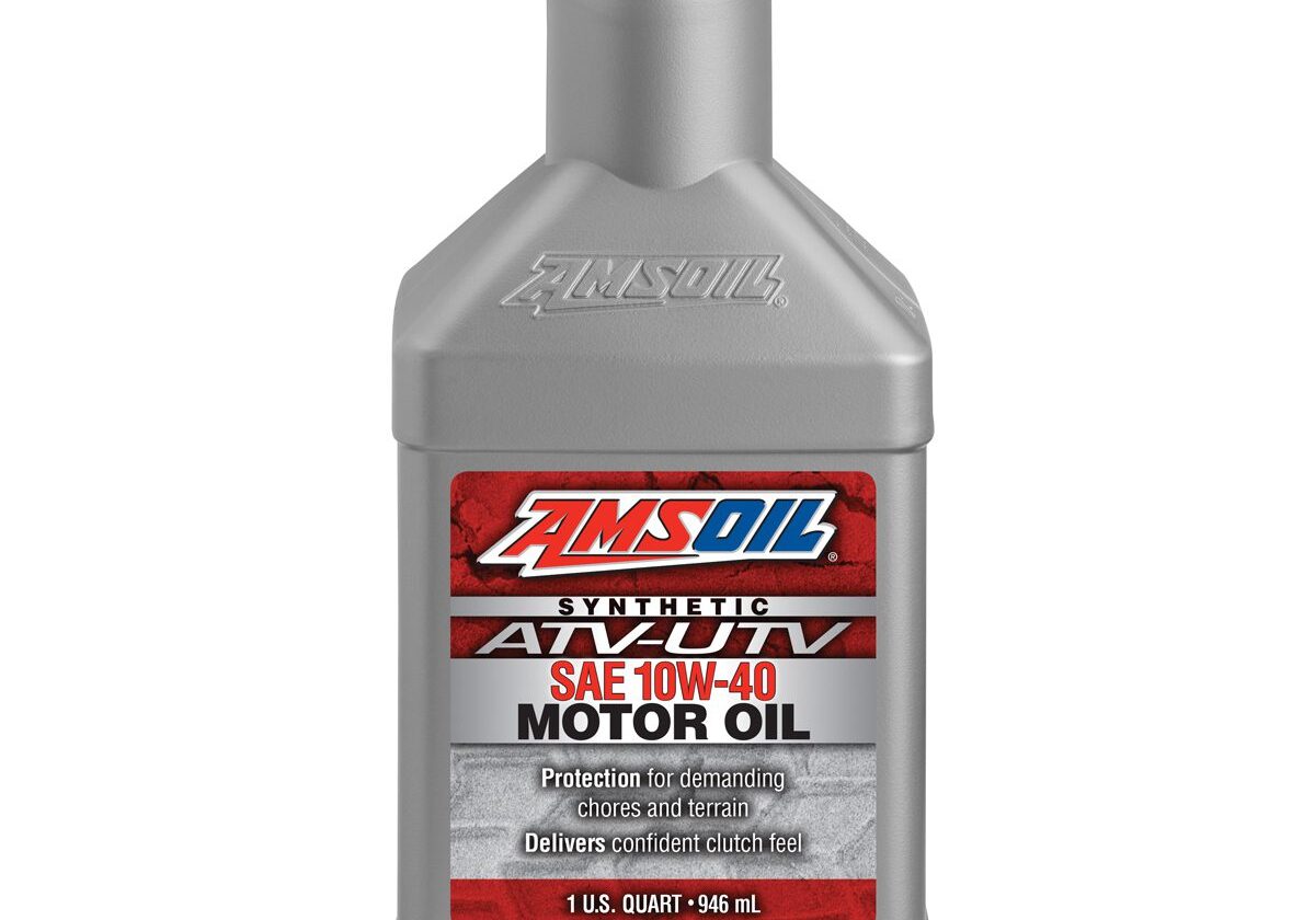 Amsoil synthetic motor oil bottle, 10W-40.