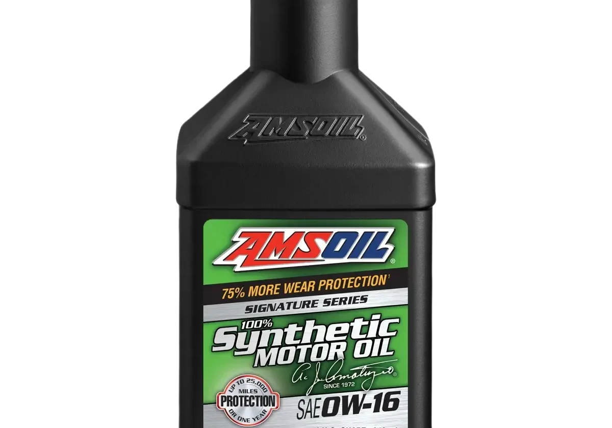 Amsoil synthetic motor oil bottle, 0W-16.