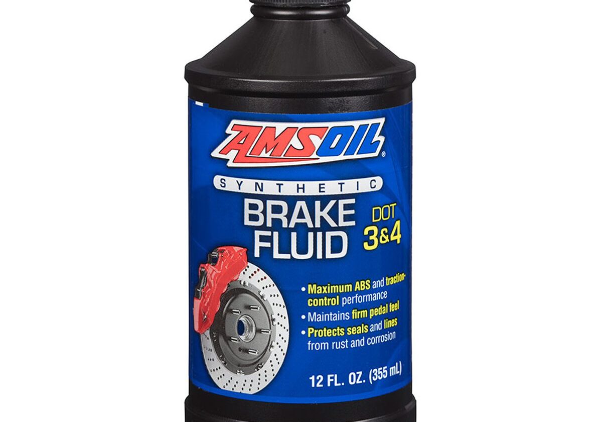 AMSOIL synthetic brake fluid bottle, DOT 3&4.