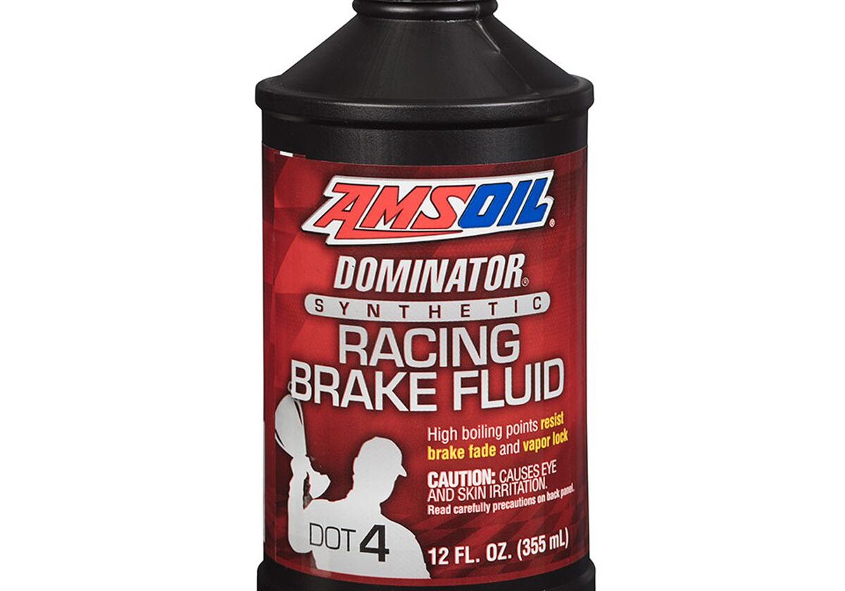 AMSOIL Dominator synthetic racing brake fluid.