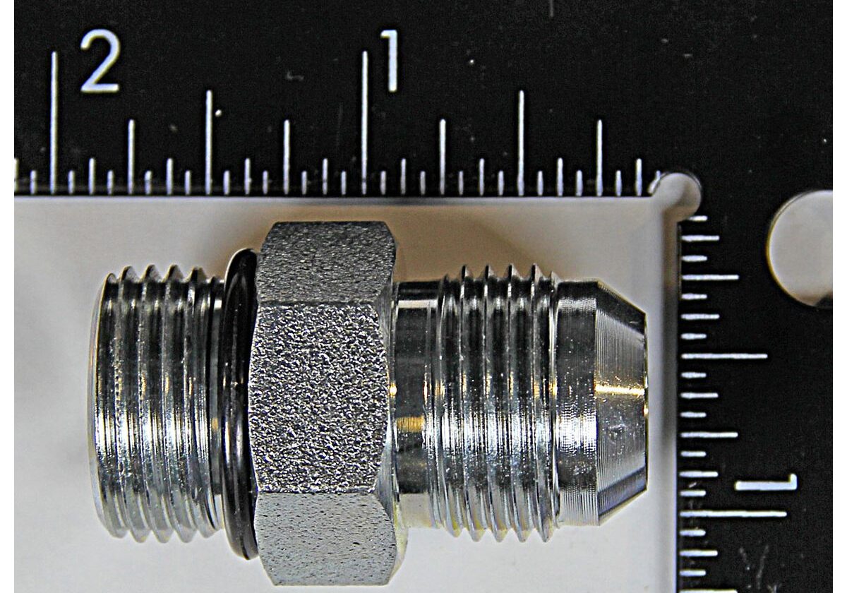 Metal fitting with measuring rulers above.