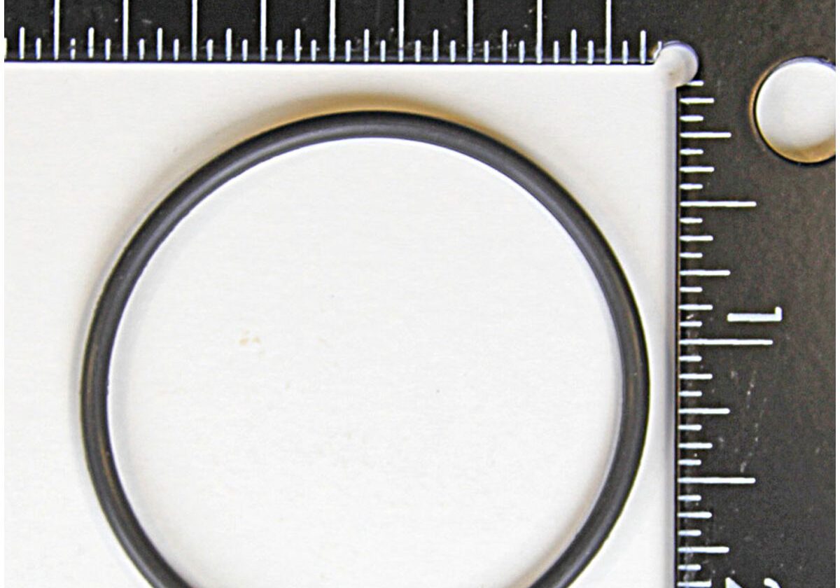 Black O-ring with measuring ruler.