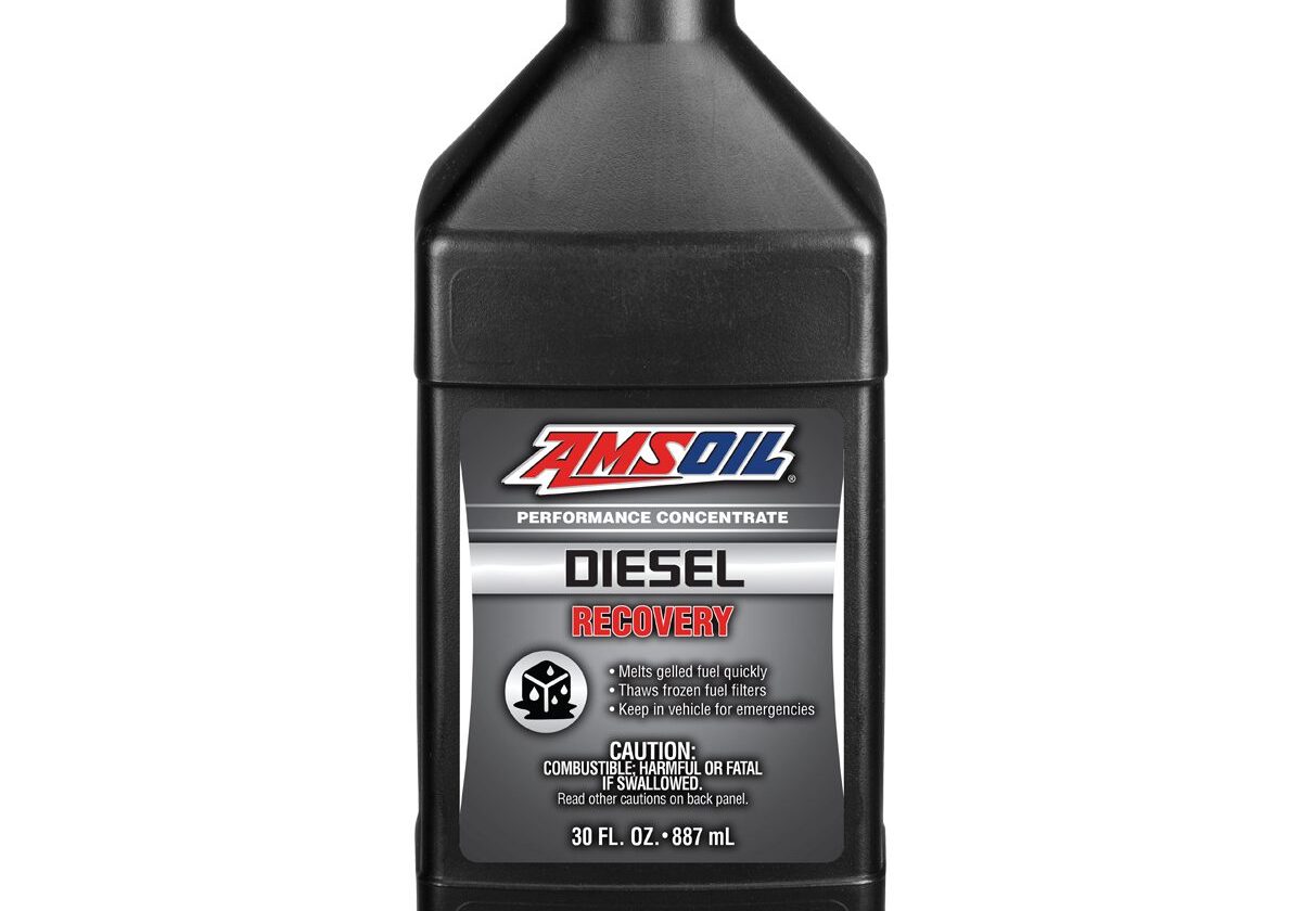 Black bottle of AMSOIL Diesel Recovery.
