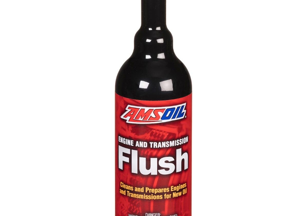 Amsoil engine and transmission flush bottle.