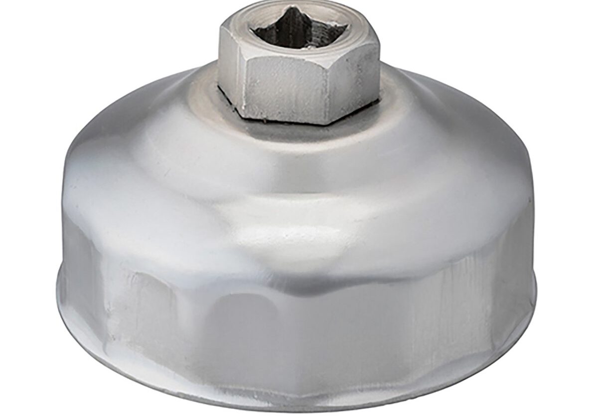Metal oil filter wrench cap tool.