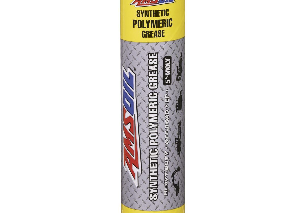 Yellow AMSOIL synthetic polymeric grease tube.
