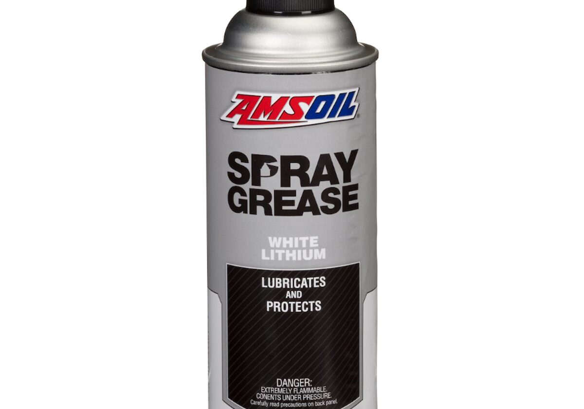 Amsoil spray grease can with black cap.