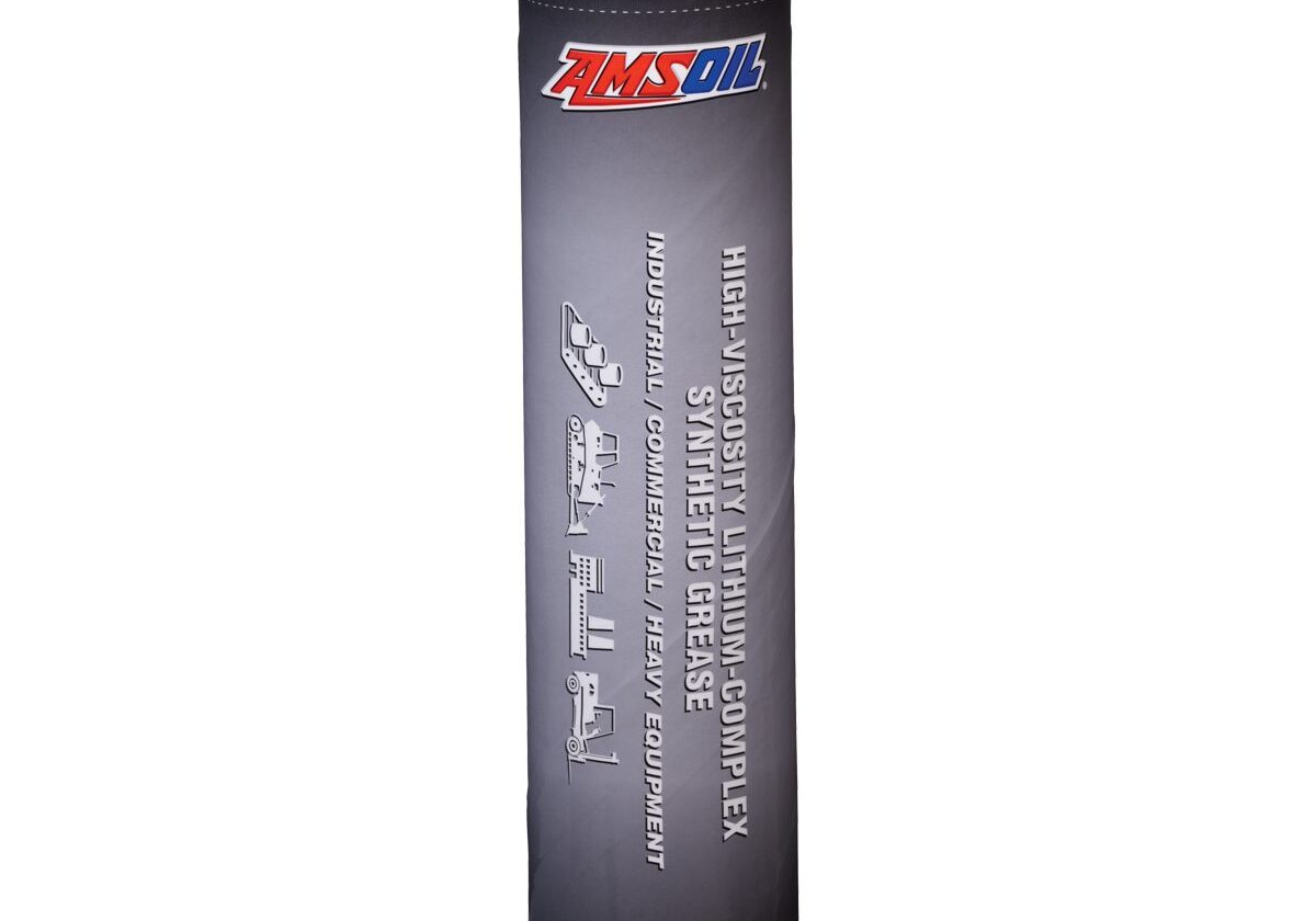 AMSOIL synthetic grease tube, gray packaging.
