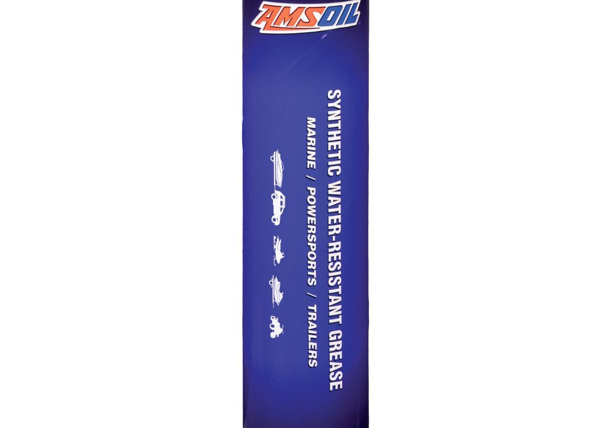 Blue AMSOIL synthetic grease tube.