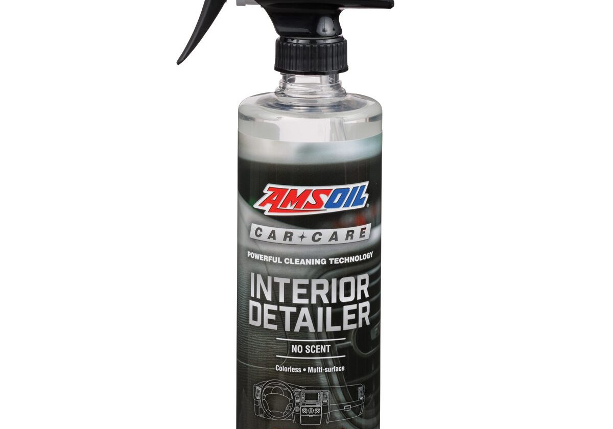Amsoil Interior Detailer spray bottle.