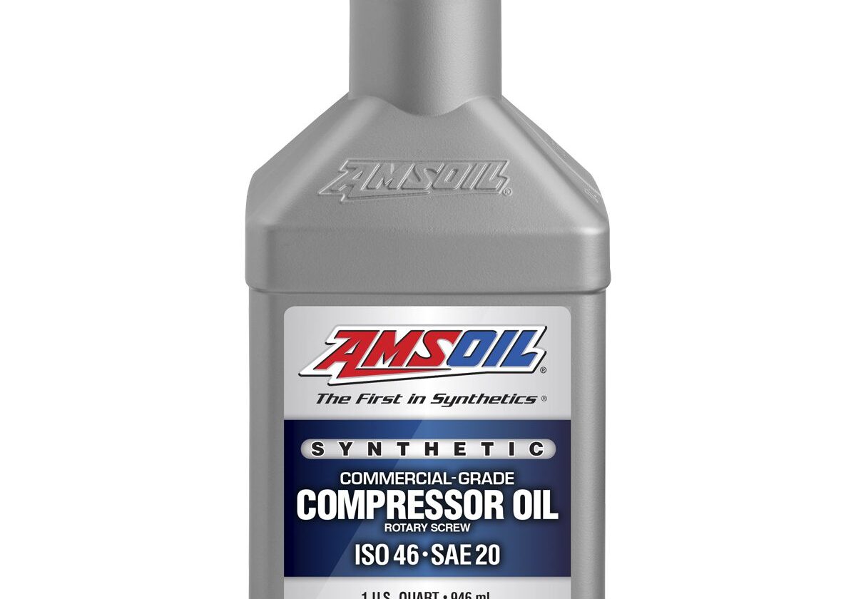 Synthetic compressor oil bottle, commercial-grade.