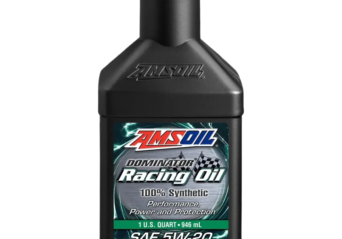 AMSOIL Dominator Racing Oil bottle.