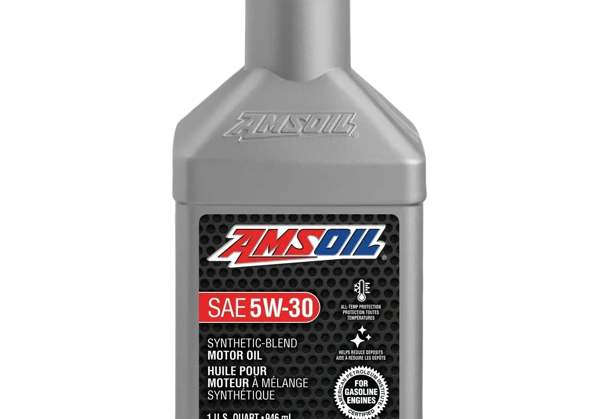 Amsoil synthetic-blend SAE 5W-30 motor oil.