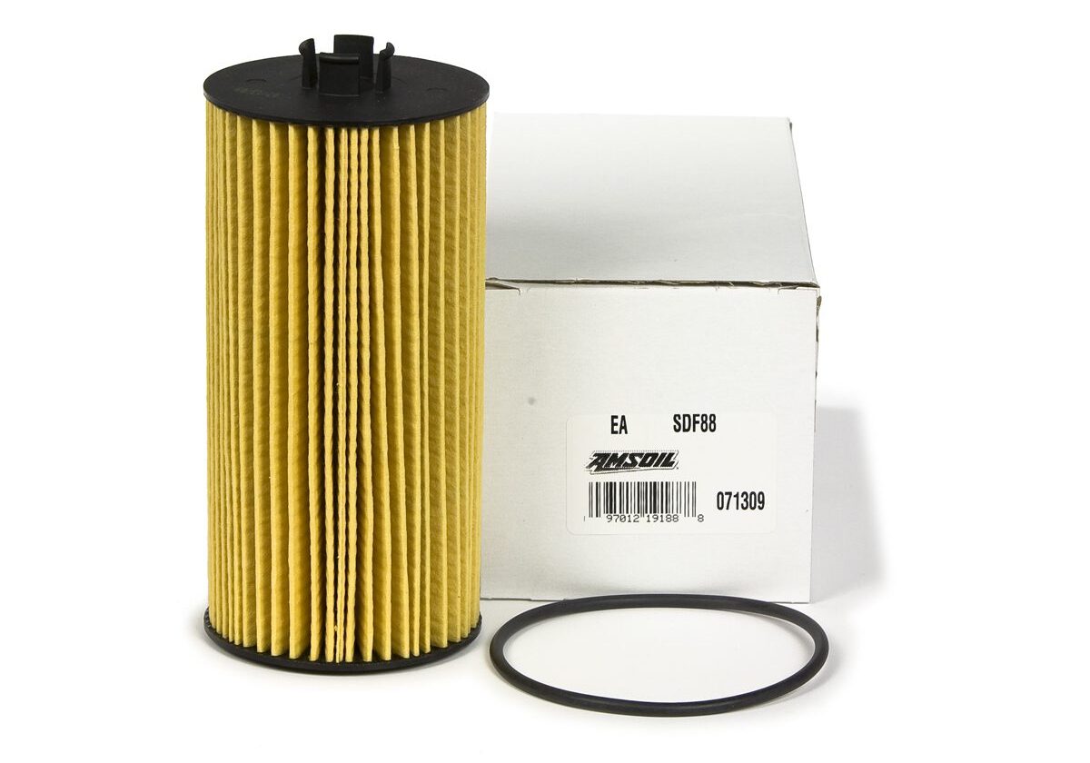 Oil filter with packaging and gasket.