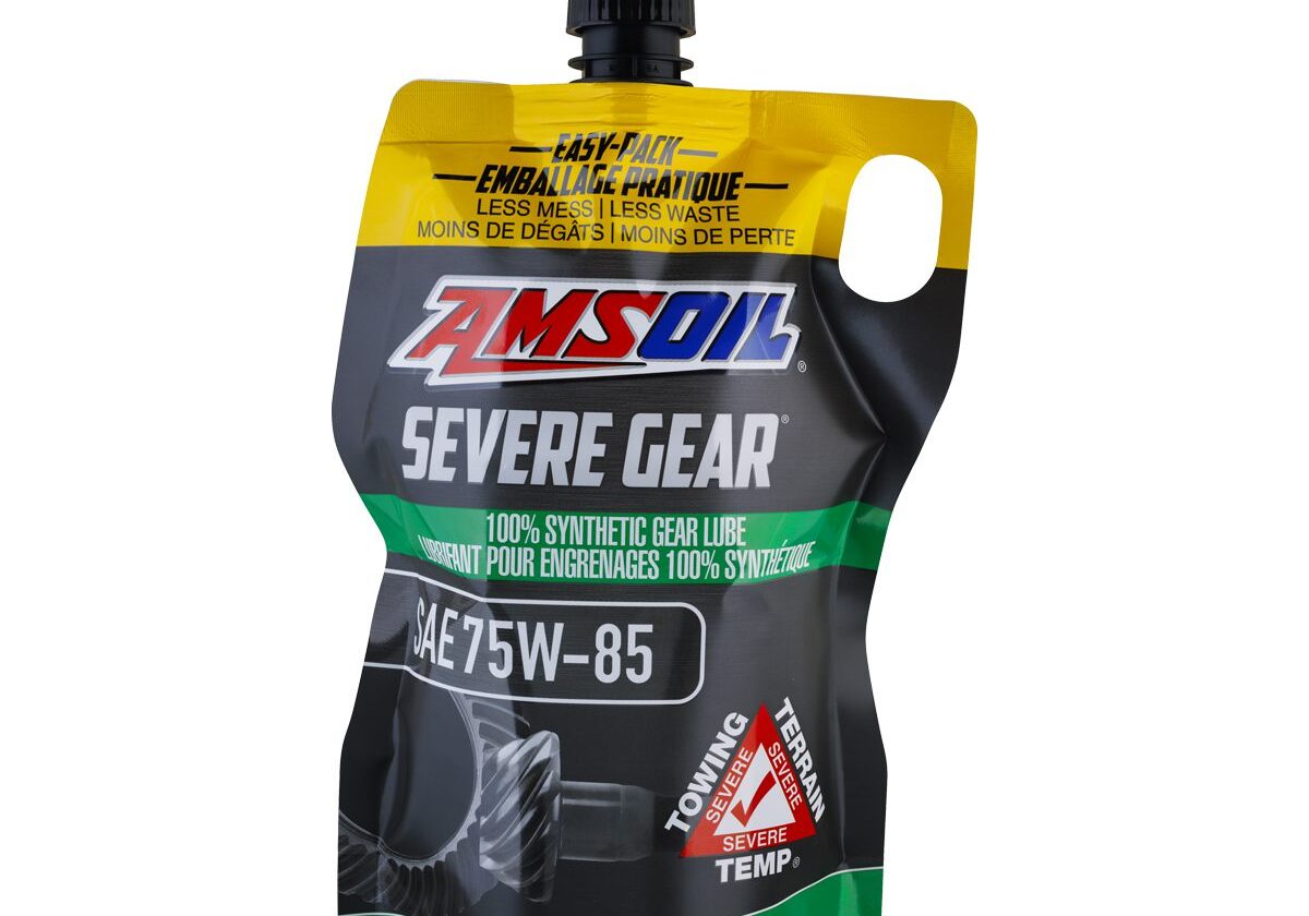 Amsoil Severe Gear synthetic gear lubricant pouch.