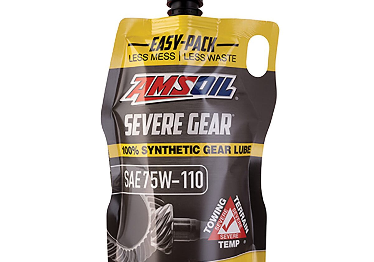 AMSOIL synthetic gear lube packaging.