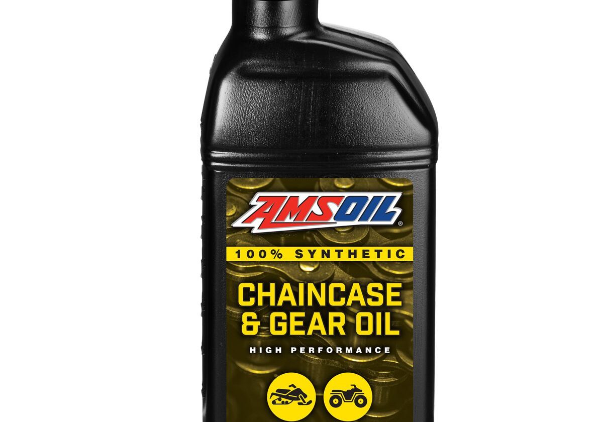 AMSOIL chaincase and gear oil bottle.